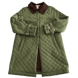 Sundance Green catalog chore barn Quilted Trench Coat- size L